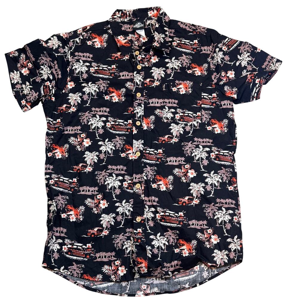 Jurassic World Men's Hawaiian Style Button Down- L